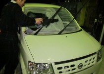 日産　オッティ（NISSAN）　フロントガラスコーティング　SOFT99ハイパービュー使用　ガラスコーティング事例