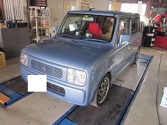 北九州市若松区O様★スズキ　ラパン(SUZUKI Lapin)エキゾースト・マニホールド修理・溶接・脱着、オイル交換