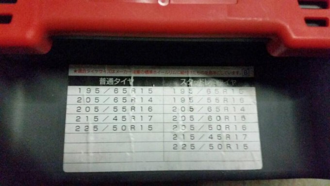 スタッドレスタイヤ・チェーン在庫状況